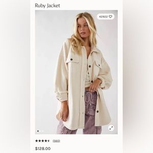 NWOT Free people Ruby Jacket size xs cream